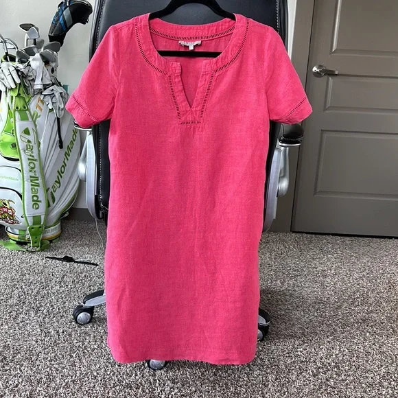 Dresses | Hobbs London Linen Shift Dress In Raspberry Pink Color Size 6 Us  | Poshmark